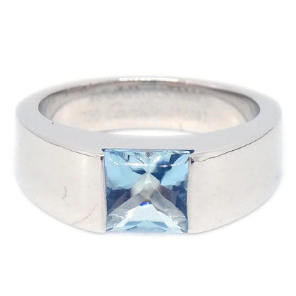Cartier Tank Ring Aquamarine 750 #49 #9 J17082