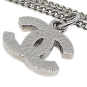 Chanel CC Chain Necklace Pendant Rhinestone Silver 09V