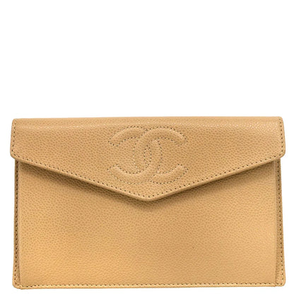 Chanel 2000-2002 Beige Caviar Wallet