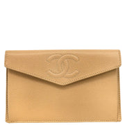 Chanel 2000-2002 Beige Caviar Wallet