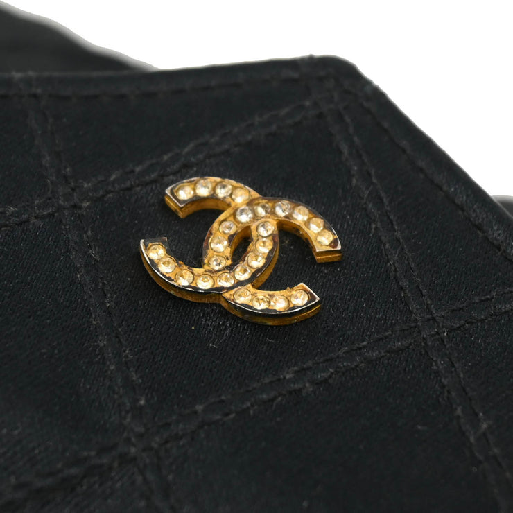 Chanel 1989-1991 Black Satin Bicolore Coin Purse Wallet