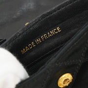 Chanel 1989-1991 Black Satin Bicolore Coin Purse Wallet