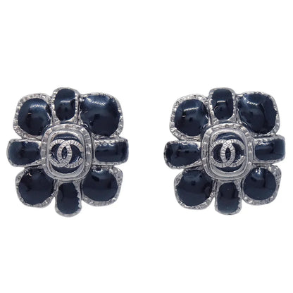 Chanel Stone Earrings Clip-On Black 08A