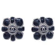 Chanel Stone Earrings Clip-On Black 08A