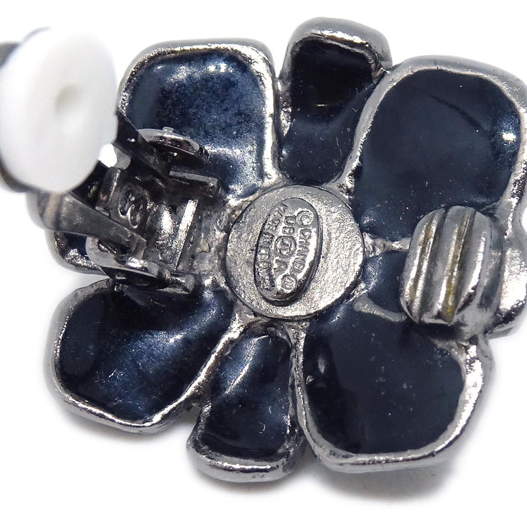 Chanel Stone Earrings Clip-On Black 08A