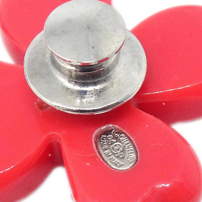 Chanel 3set Brooch Pin Purple Red Pink Clover 04P