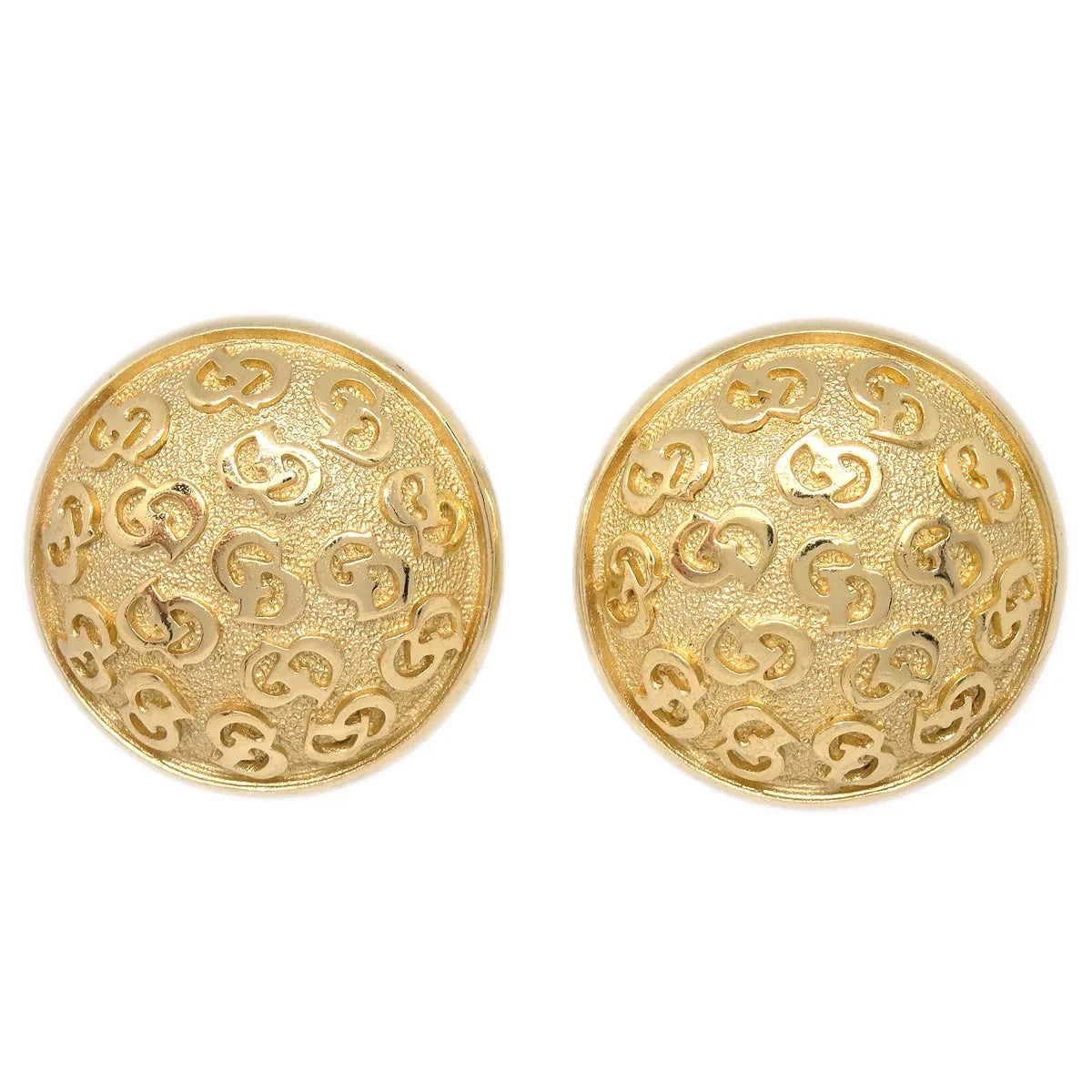 Christian Dior Button Earrings Clip-On Gold