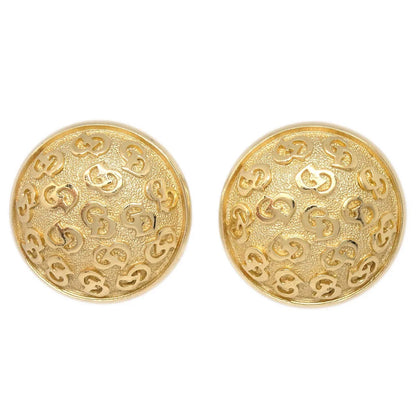 Christian Dior Button Earrings Clip-On Gold