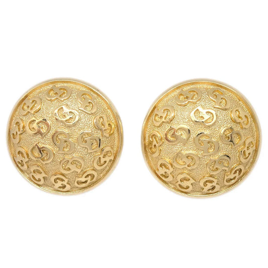 Christian Dior Button Earrings Clip-On Gold