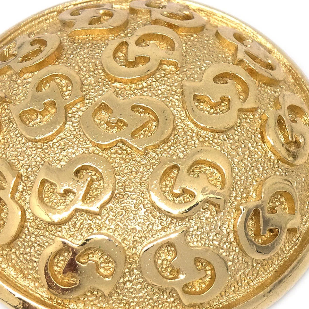 Christian Dior Button Earrings Clip-On Gold