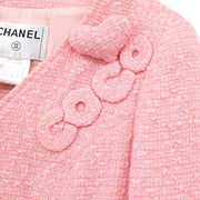 Chanel 2004 Zip Up Collarless Jacket Pink #40