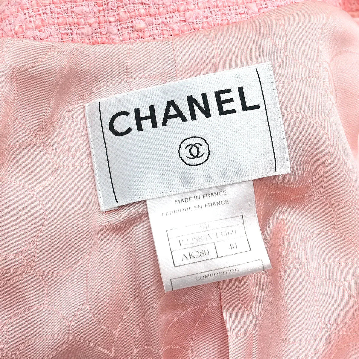 Chanel 2004 Zip Up Collarless Jacket Pink #40