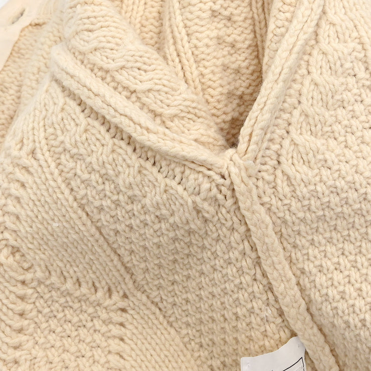 Chanel 1996 Cardigan Fisherman Sweater White #38