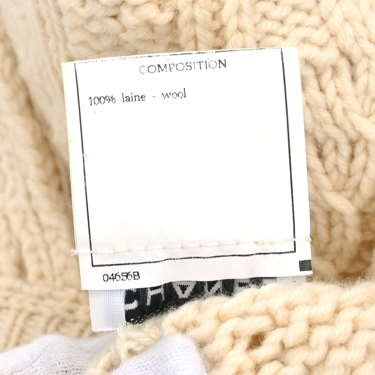 Chanel 1996 Cardigan Fisherman Sweater White #38