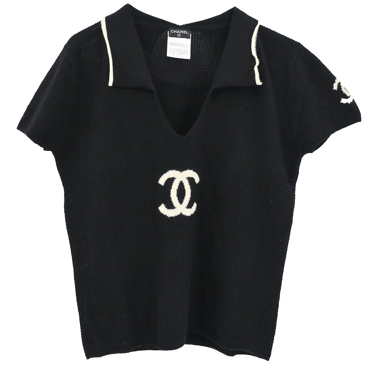Chanel 2001 Short Sleeve Top Black #42