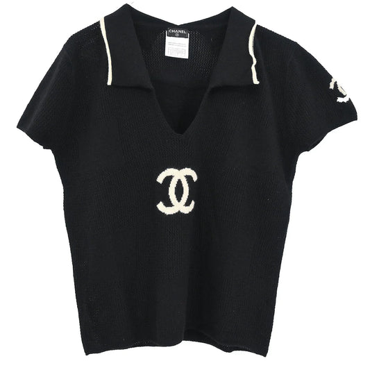 Chanel 2001 Short Sleeve Top Black #42