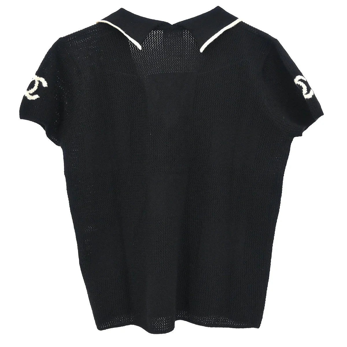 Chanel 2001 Short Sleeve Top Black #42