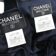 Chanel 1995 Setup Suit Jacket Skirt Navy #42