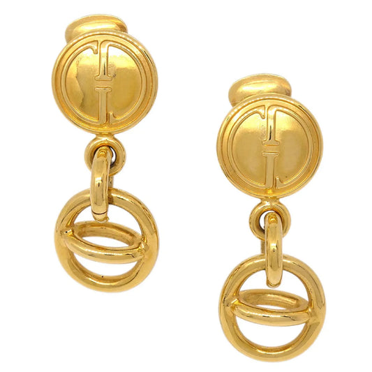 Gucci Dangle Earrings Clip-On Gold 1992
