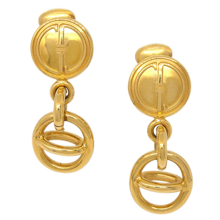 Gucci Dangle Earrings Clip-On Gold 1992