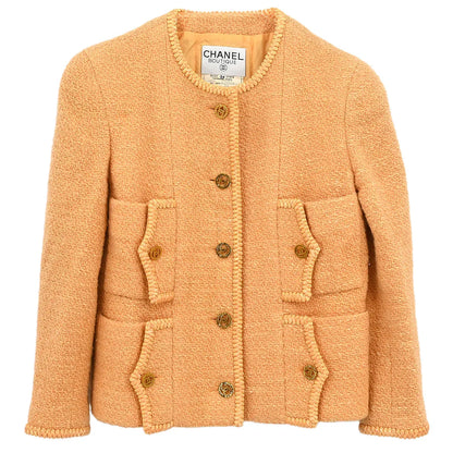 Chanel 1993 Collarless Jacket Orange #34