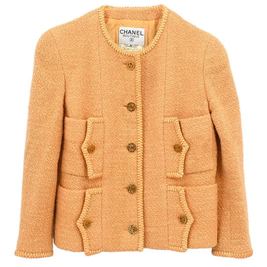 Chanel 1993 Collarless Jacket Orange #34