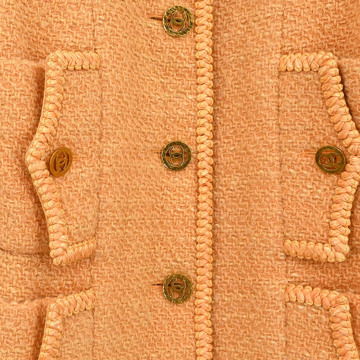 Chanel 1993 Collarless Jacket Orange #34