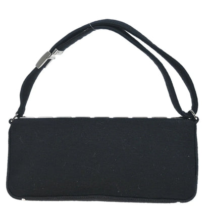 Chanel 2003-2004 Black Cotton Ice Cube Shoulder Bag