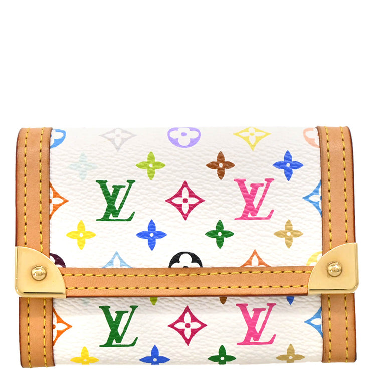 Louis Vuitton 2005 White Multicolor Porte Monnaie Plat Wallet M92657