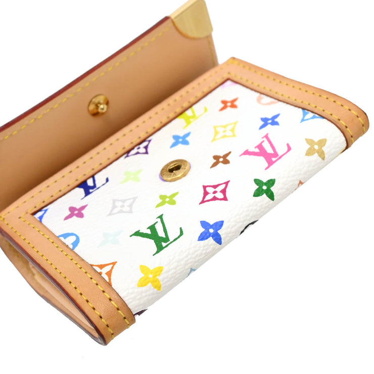 Louis Vuitton 2005 White Multicolor Porte Monnaie Plat Wallet M92657