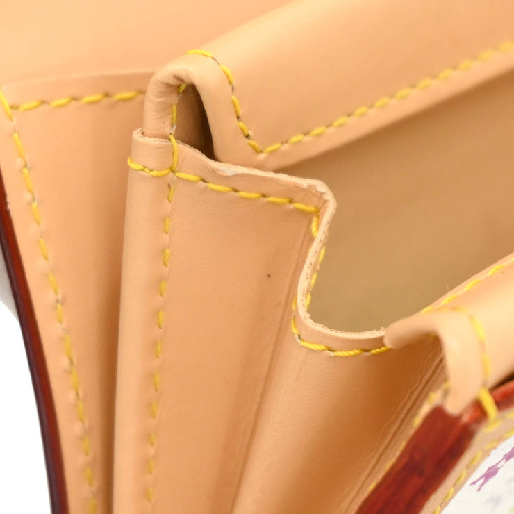 Louis Vuitton 2005 White Multicolor Porte Monnaie Plat Wallet M92657
