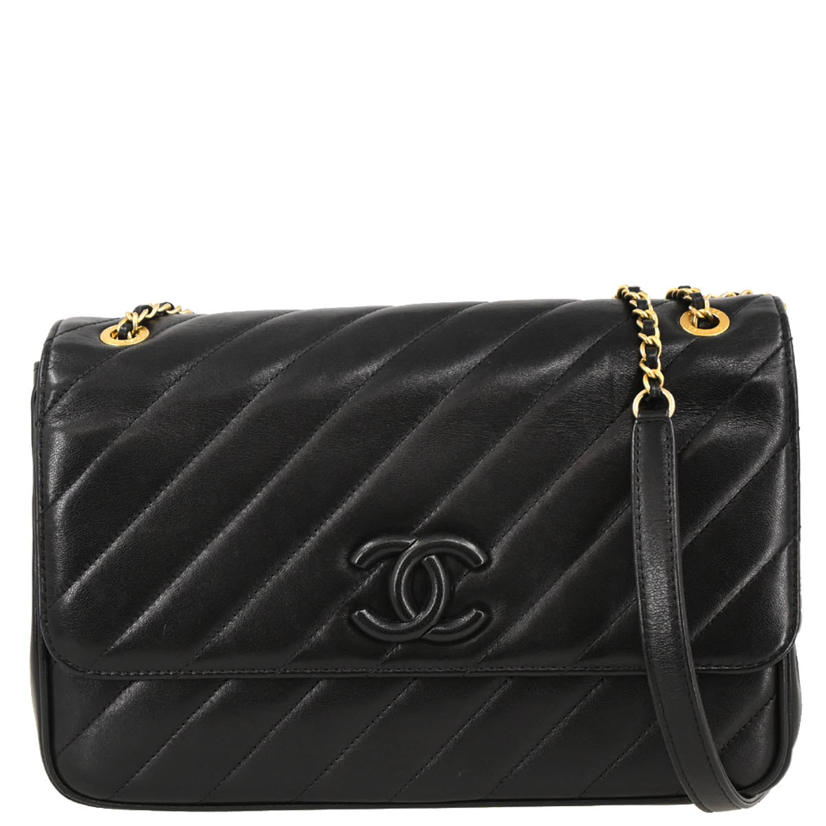Chanel 2015-2016 Black Lambskin Shoulder Bag