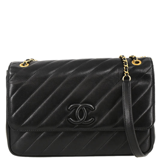 Chanel 2015-2016 Black Lambskin Shoulder Bag