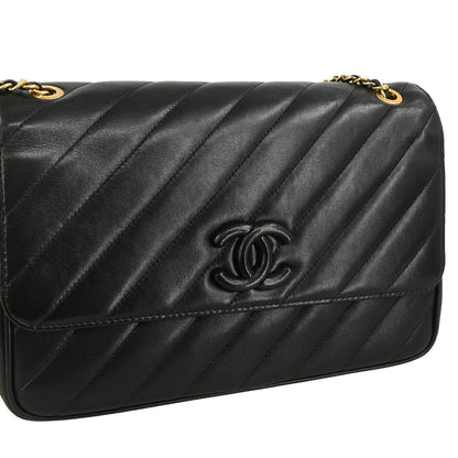 Chanel 2015-2016 Black Lambskin Shoulder Bag