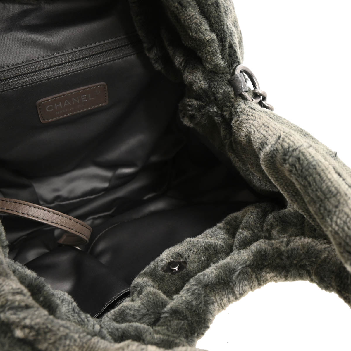 Chanel 2010-2011 Faux Fur Leather 2way Shoulder Tote Handbag