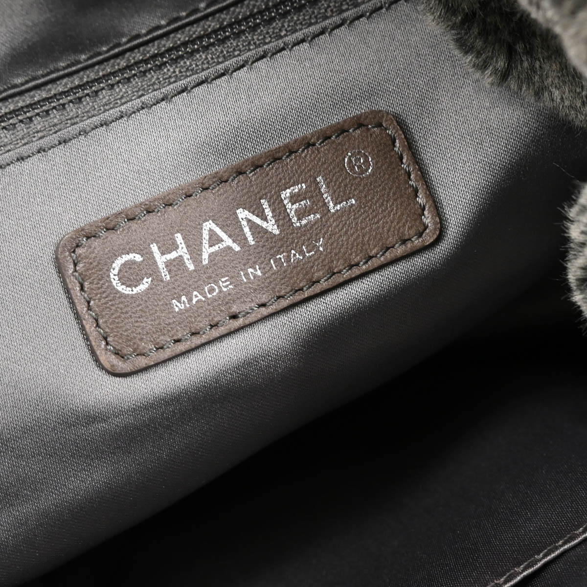 Chanel 2010-2011 Faux Fur Leather 2way Shoulder Tote Handbag