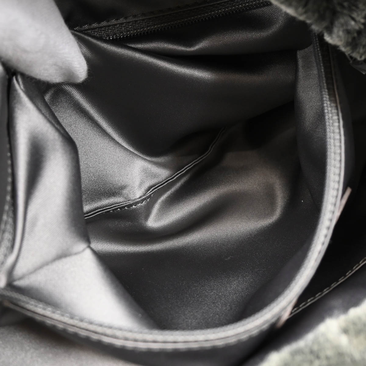 Chanel 2010-2011 Faux Fur Leather 2way Shoulder Tote Handbag