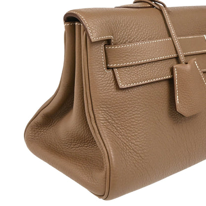 Hermes 2010 Etoupe Gray Togo Shoulder Kelly Handbag