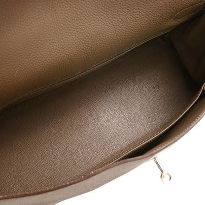 Hermes 2010 Etoupe Gray Togo Shoulder Kelly Handbag