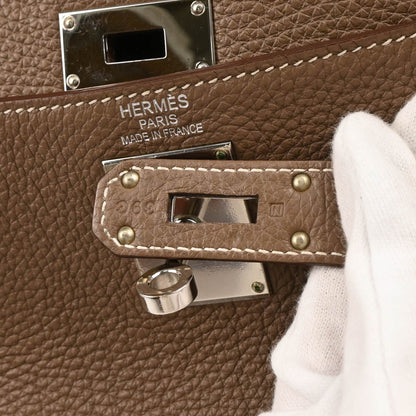 Hermes 2010 Etoupe Gray Togo Shoulder Kelly Handbag