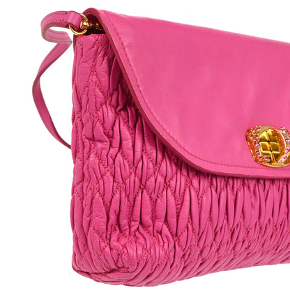 Miu Miu Pink Lambskin Nappa Handbag