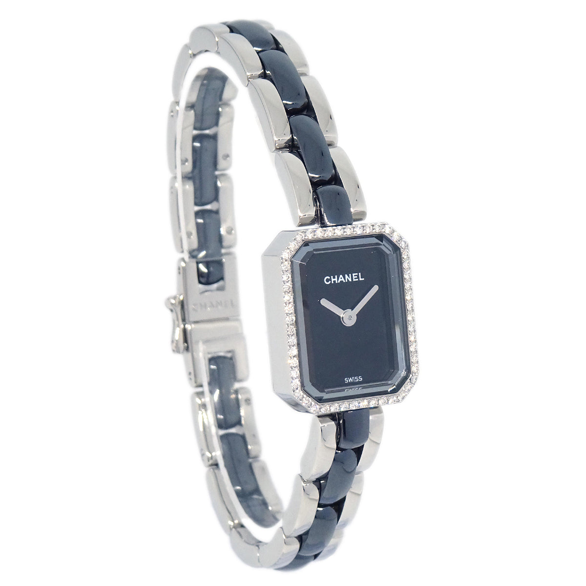 Chanel Premiere H2163 Quartz Watch Ceramic SS Diamond
