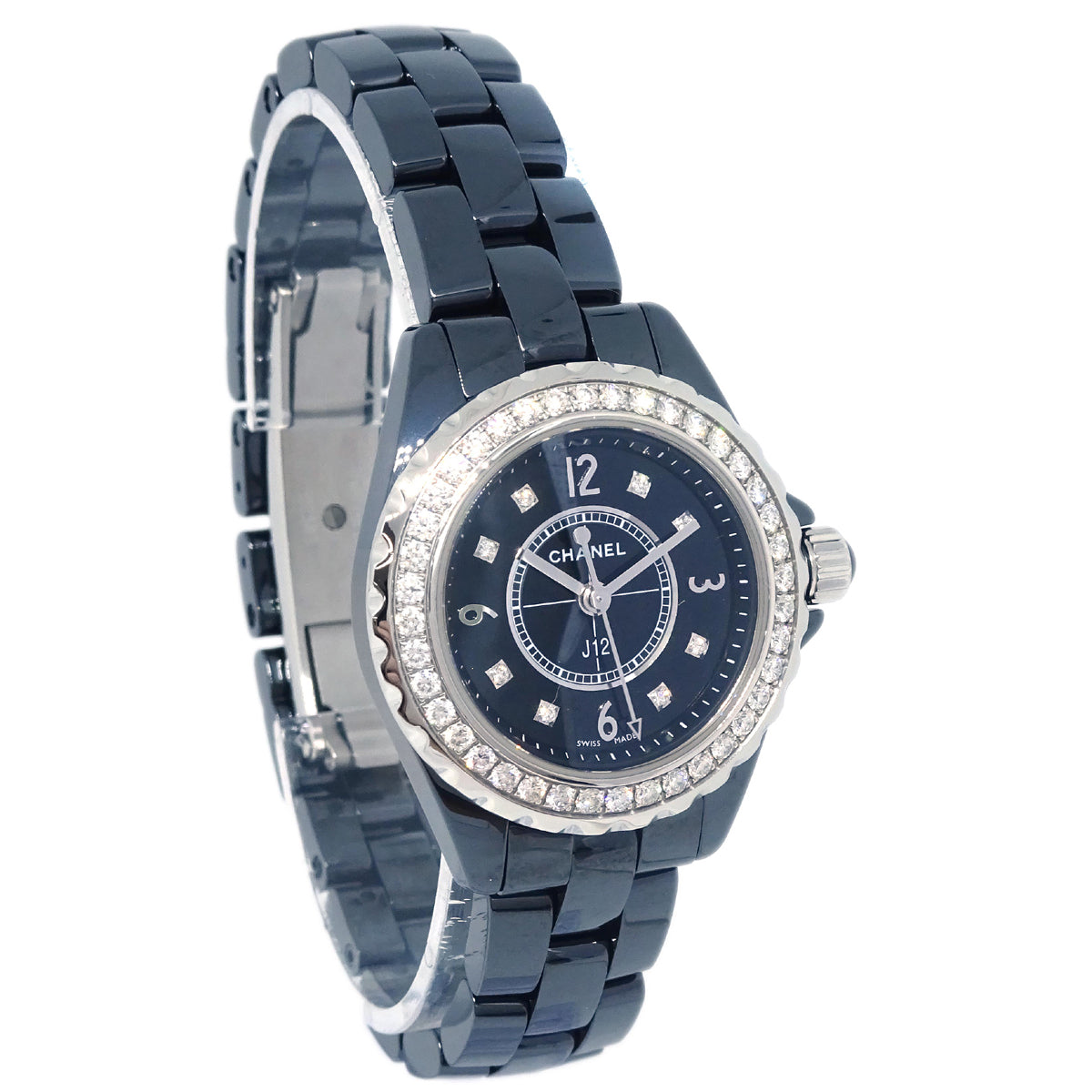 Chanel Ref.H2571 J12 Quartz 29mm Watch Ceramic Diamond SS