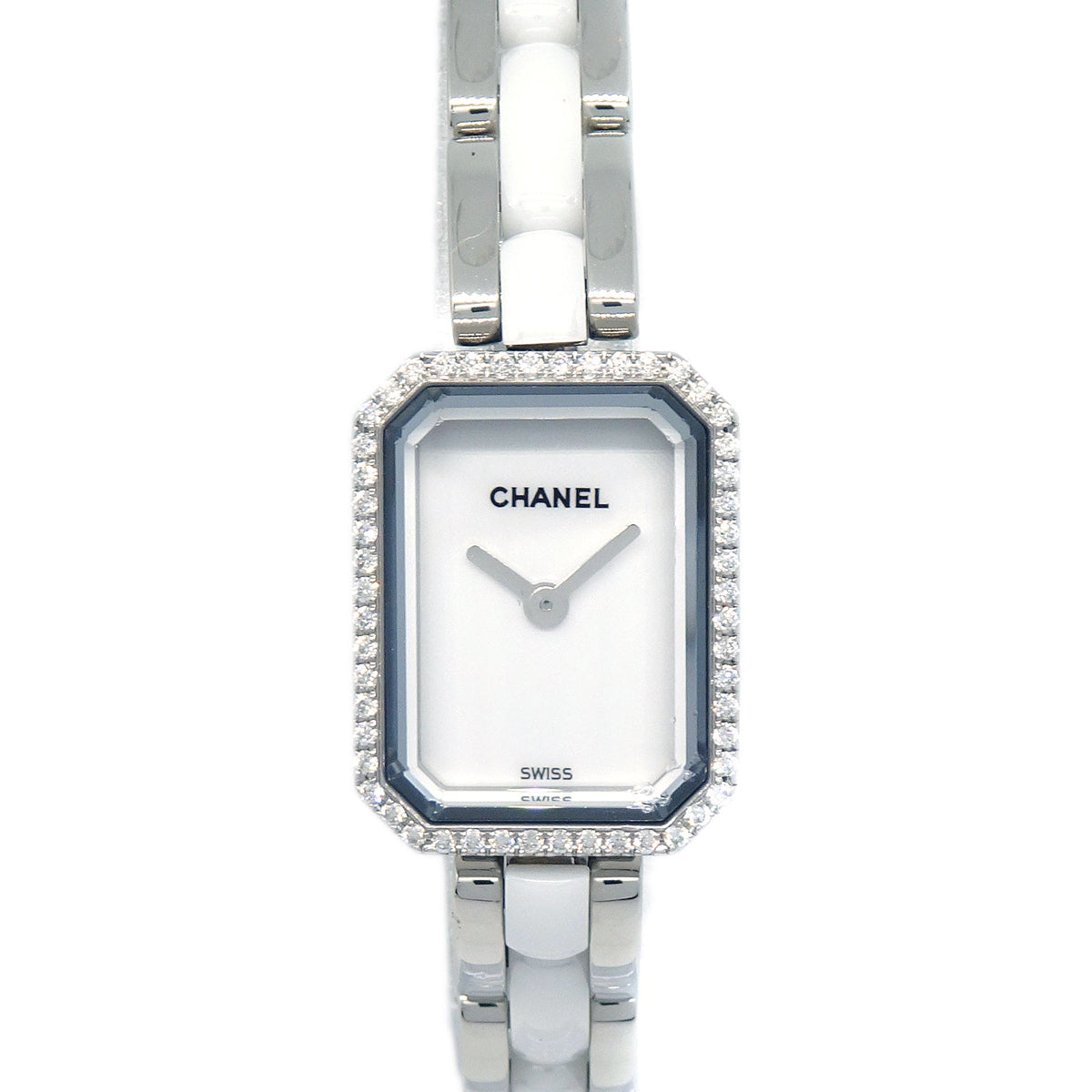 Chanel Premiere H2132 Quartz Watch Ceramic SS Diamond