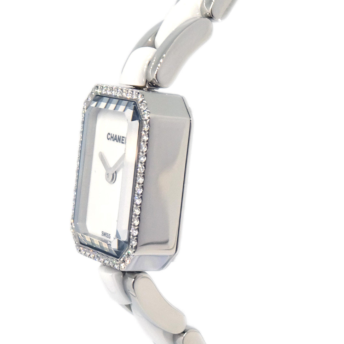 Chanel Premiere H2132 Quartz Watch Ceramic SS Diamond