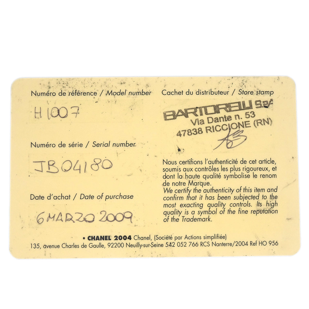 Chanel Ref.H1007 J12 Chronograph 41mm Self-winding Watch Ceramic SS