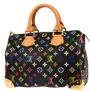 Louis Vuitton 2004 Black Monogram Multicolor Speedy 30 Handbag M92642