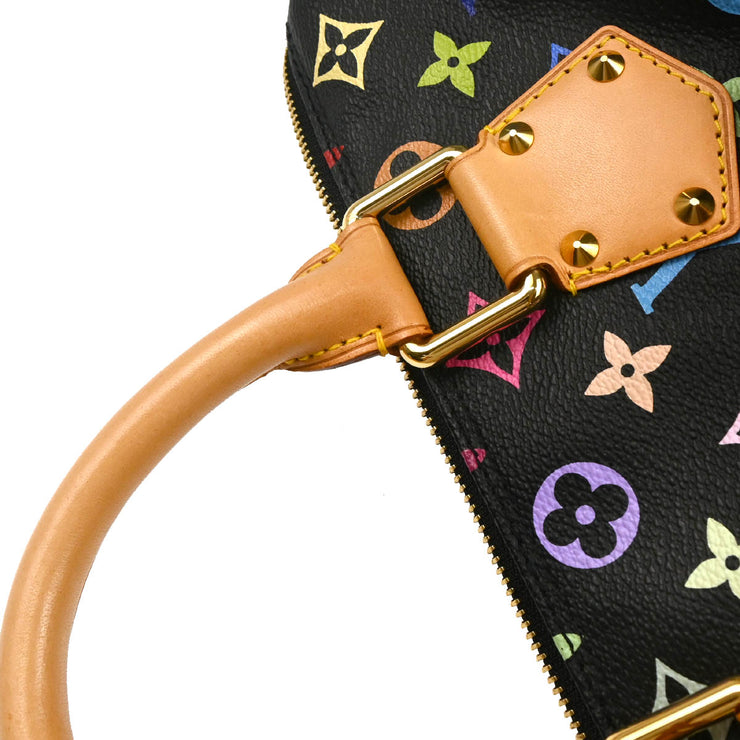 Louis Vuitton 2004 Black Monogram Multicolor Speedy 30 Handbag M92642