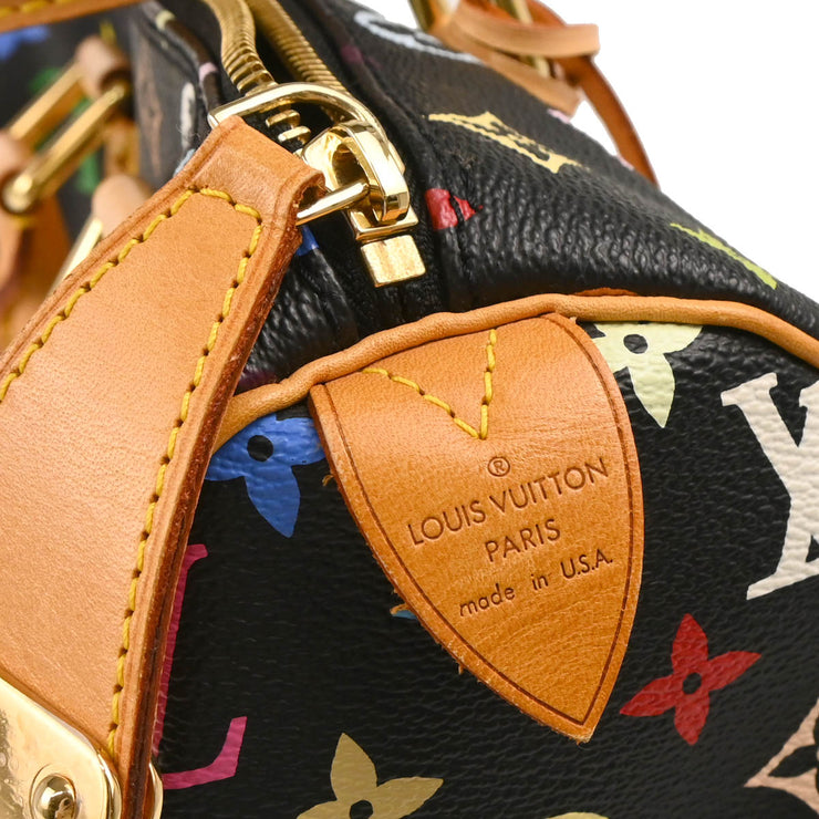 Louis Vuitton 2004 Black Monogram Multicolor Speedy 30 Handbag M92642