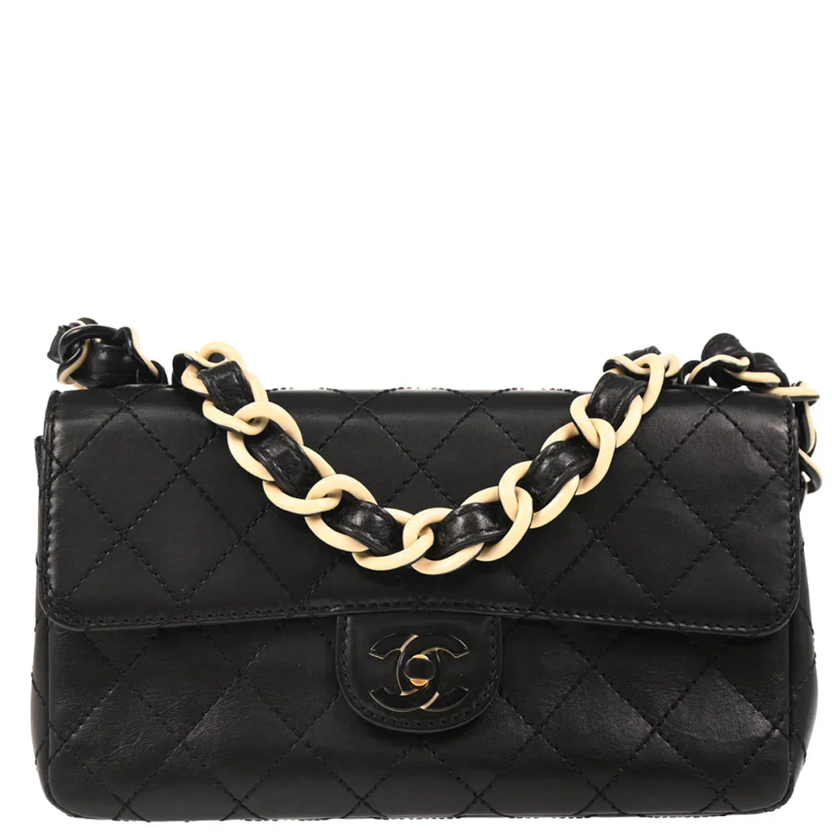 Chanel 2000-2002 Black Lambskin Shoulder Bag
